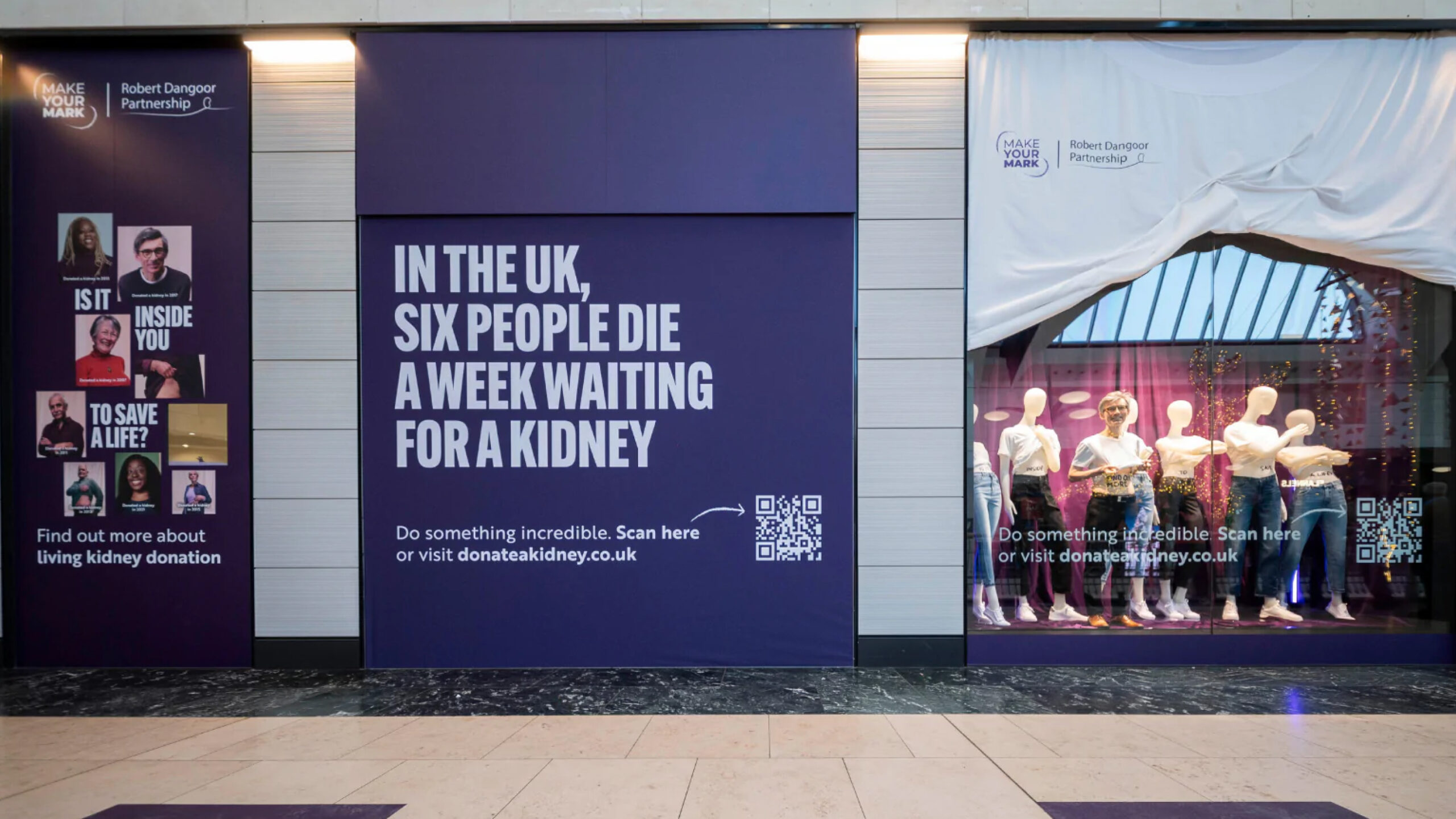 donate a kidney shop front activation